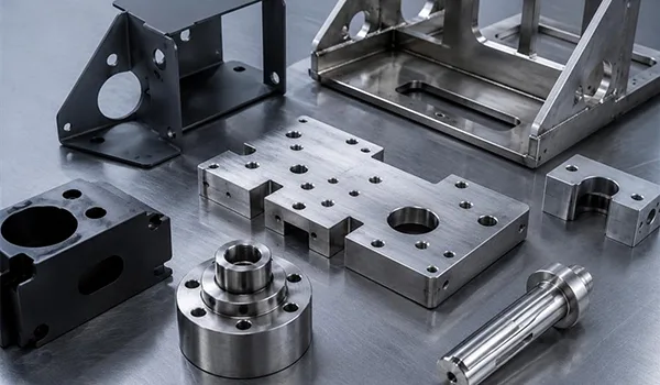 Finished machined metal parts ready for surface treatment
