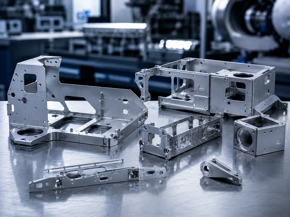 Machined aerospace chassis assembly with structural framework