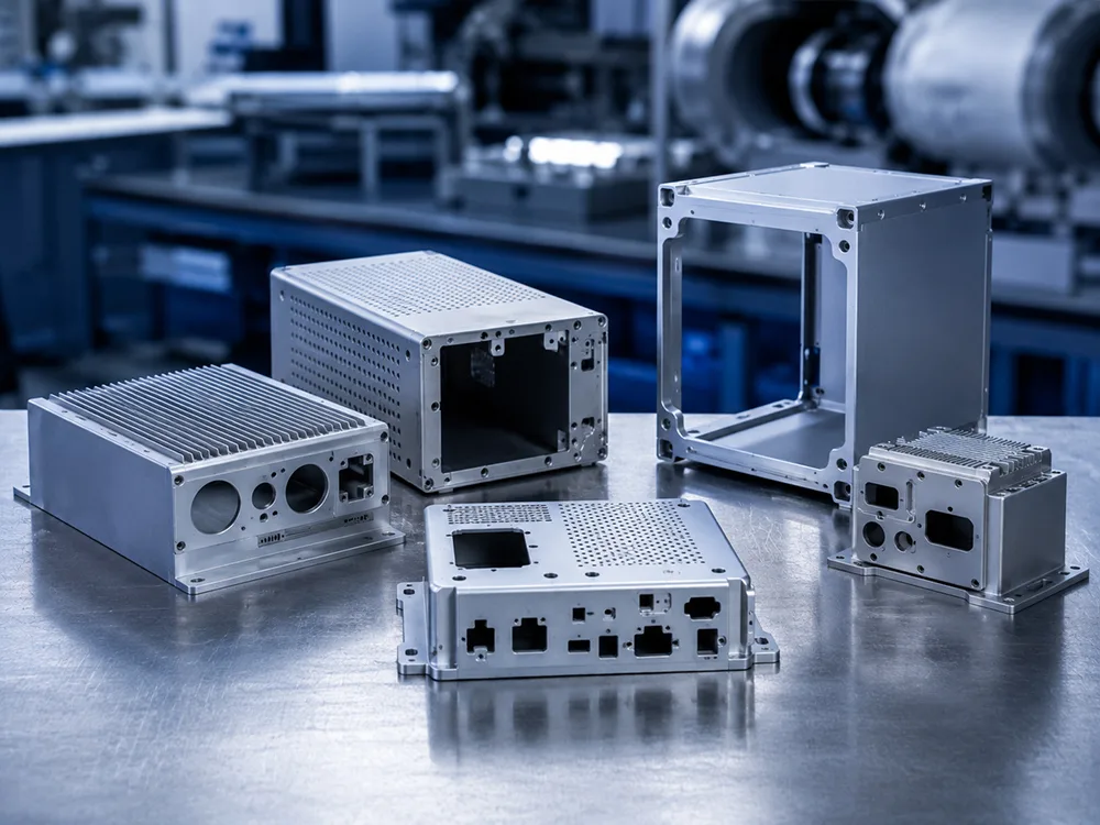 Machined electronic enclosures with connector cutouts and ventilation slots