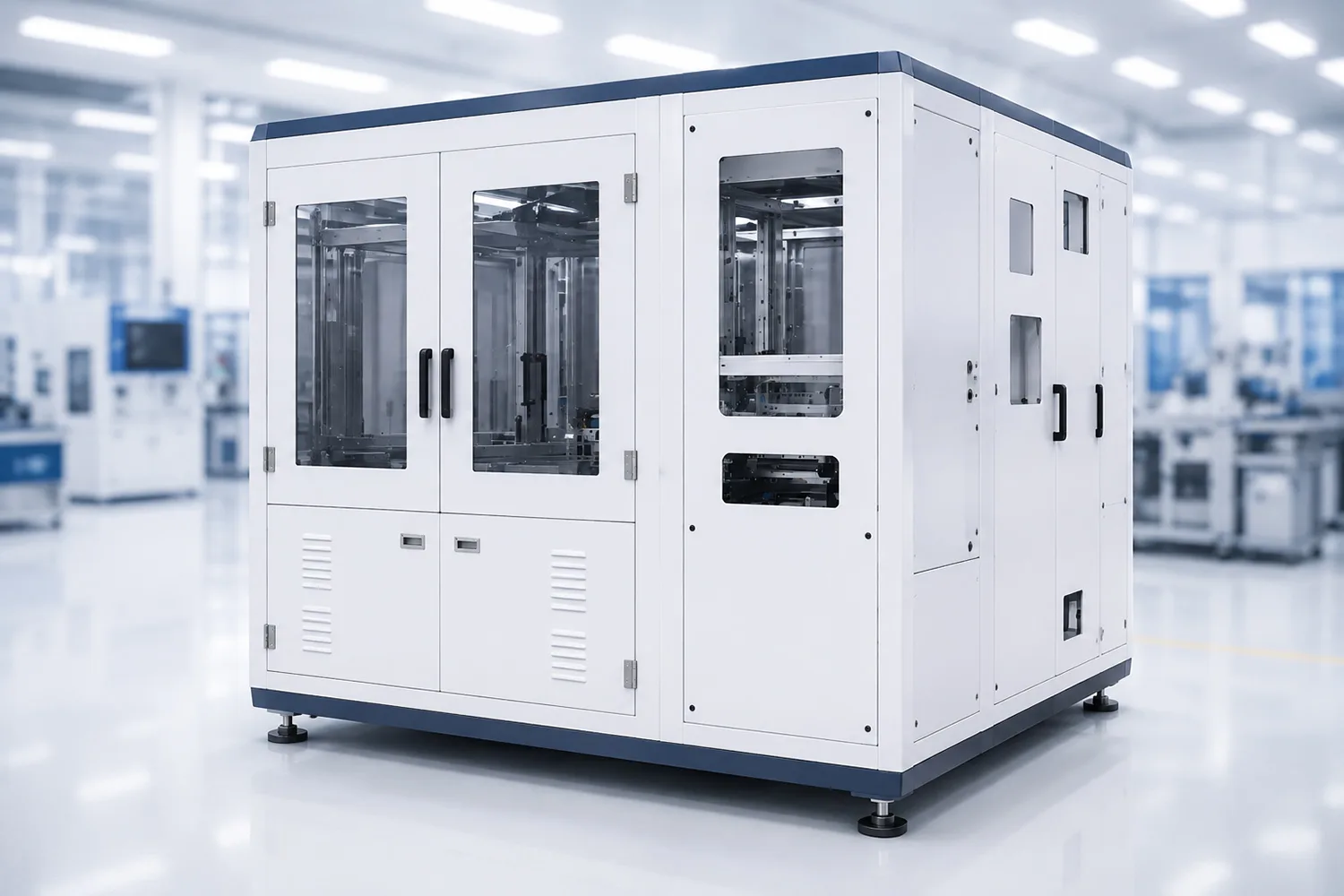 Semiconductor equipment enclosure fabricated from precision sheet metal