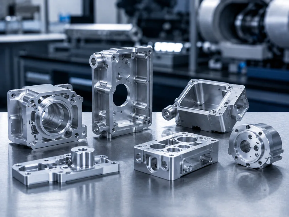 Precision-machined sensor housings with internal bores and mounting features