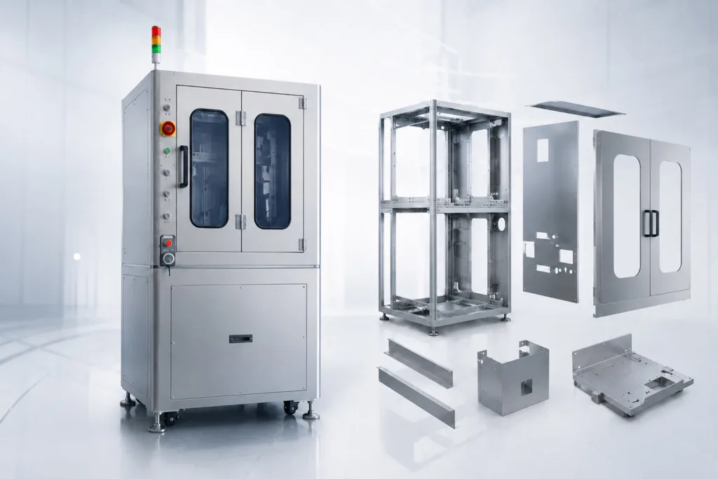 Equipment enclosure and machine frames for industrial automation systems
